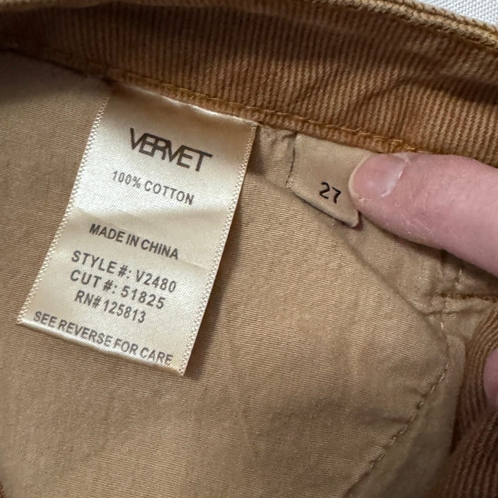 Like New Vervet By Flying Monkey Norah Camel Hi Rise Straight Crop Jeans - Picture 7 of 7